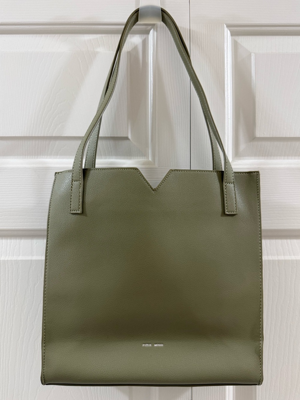 Pixie Mood Alicia Tote Sage Green Vegan Leather Zip Top Shopper Purse Bag